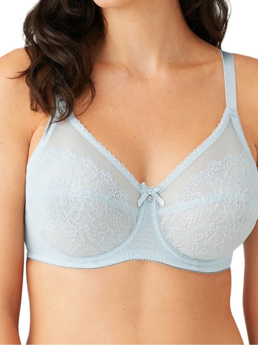 Pristine Excellent Wacoal Retro Chic Underwire Bra Cloud Blue 855186 Size: 38DD
